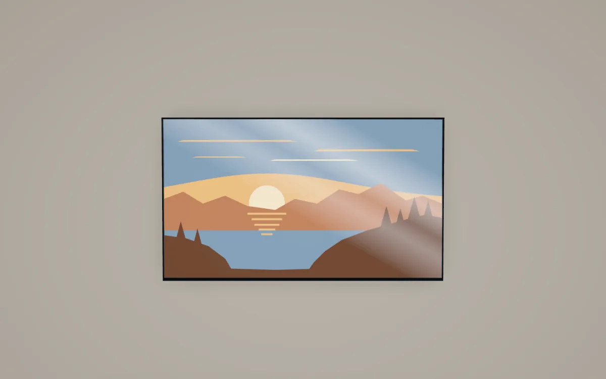 A 32-inch TV seen from a sofa 5 feet away, in the same room as its 40-inch comparison.